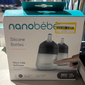 Nanobébé Silicone Baby Bottles - Gray